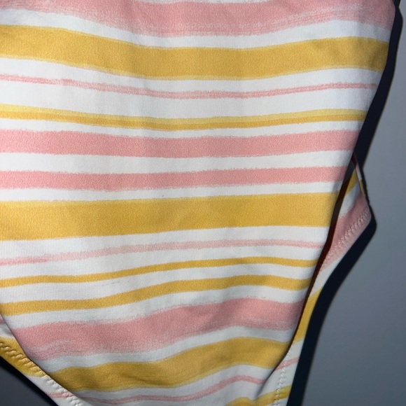 EBERJEY size 12 girls Striped Yellow and Pink Kids Swimsuit - Picture 2 of 11